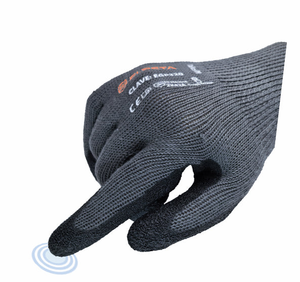 EGP320 Latex Coated Polyester Gloves;Guantes de Poliéster Recubiertos de Látex
