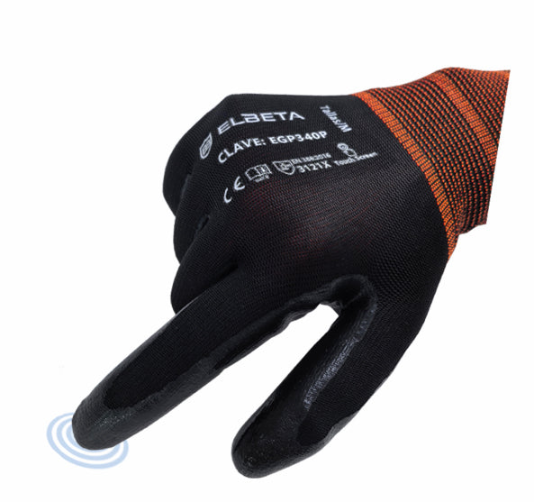 EGP340P Nitrile Coated Polyester Gloves ; Guantes de poliéster Recubiertos de Nitrilo