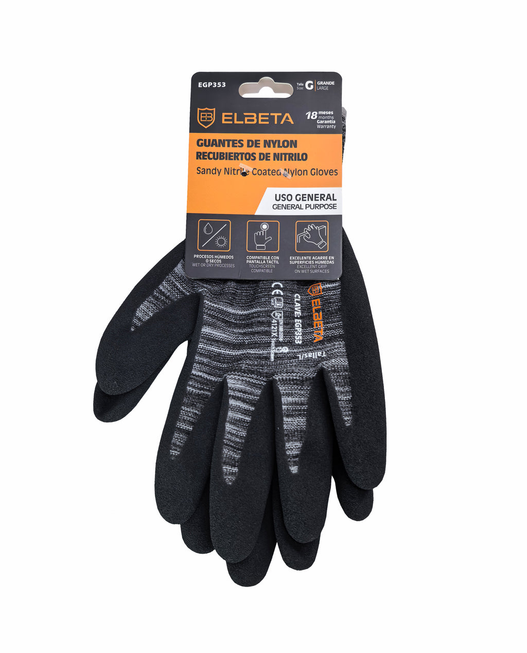 EGP353 Sandy Nitrile Coated Nylon Gloves