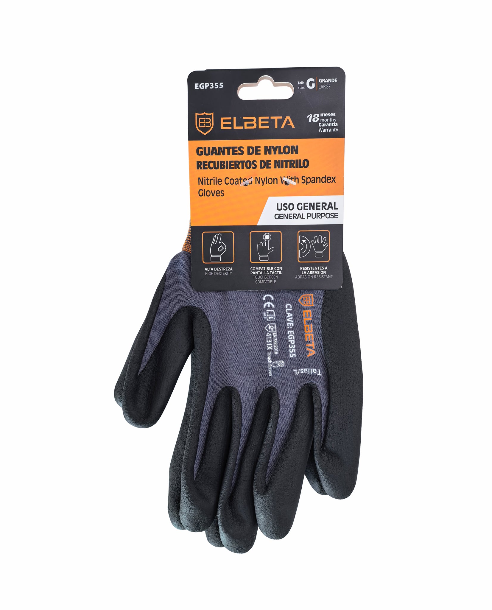 EGP355 Nitrile Coated Nylon With Spandex Gloves